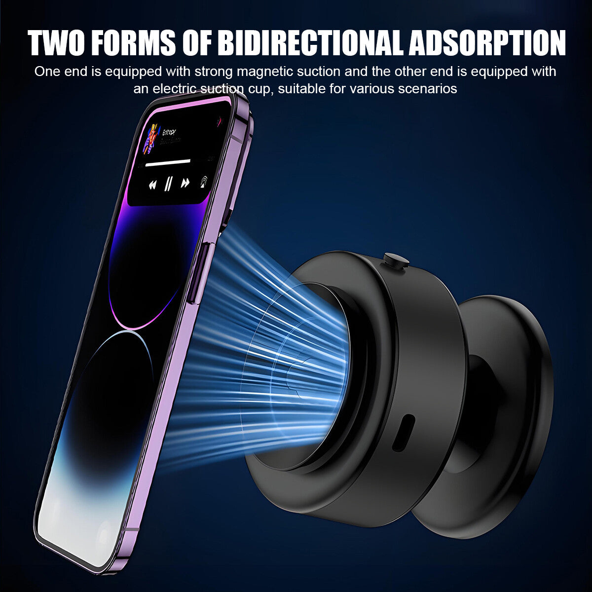 360° Rotation Electric Magnetic Vacuum Suction Cup Car Phone Holder Stand Mount