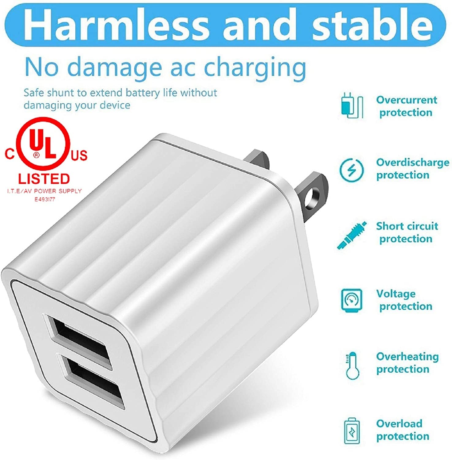 [Apple Mfi Certified] Iphone Charger,  2 Pack 6FT Lightning to USB Fast Charging Data Sync Transfer Cord & Dual Port USB Wall Charger Plug Compatible with Iphone 12/12 Pro/11/Xs/Xr/X 8 7 6/Ipad