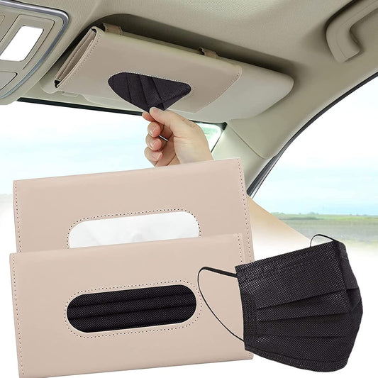Car Tissue Holder for Car ​Visor,Car Tissue Box,Car Visor Tissue Holder,Pu Tissue Holder for Car, Tissue Box Holder Car Assecories for Men Women,Car Visor Tissue Holder Storage Cases for Car