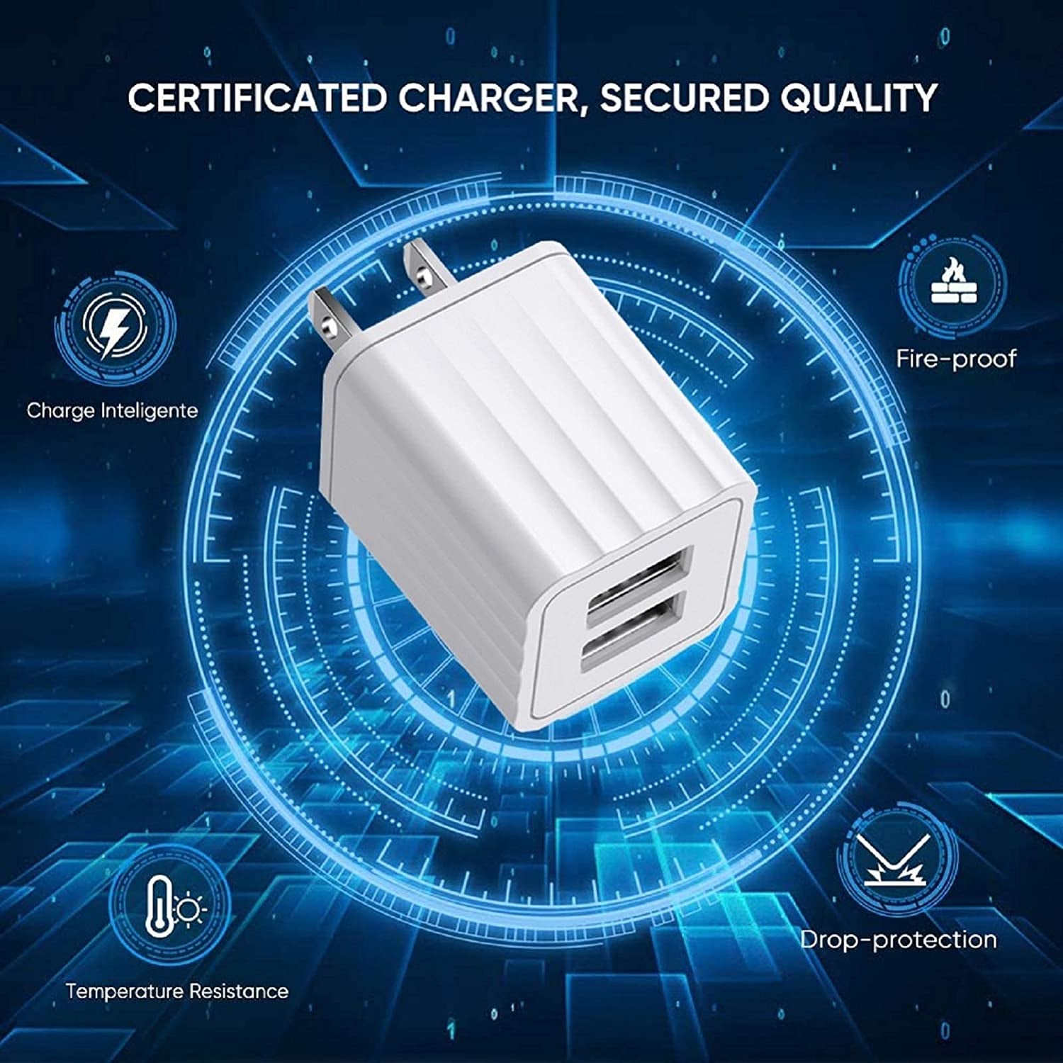 [Apple Mfi Certified] Iphone Charger,  2 Pack 6FT Lightning to USB Fast Charging Data Sync Transfer Cord & Dual Port USB Wall Charger Plug Compatible with Iphone 12/12 Pro/11/Xs/Xr/X 8 7 6/Ipad