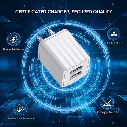 [Apple Mfi Certified] Iphone Charger,  2 Pack 6FT Lightning to USB Fast Charging Data Sync Transfer Cord & Dual Port USB Wall Charger Plug Compatible with Iphone 12/12 Pro/11/Xs/Xr/X 8 7 6/Ipad