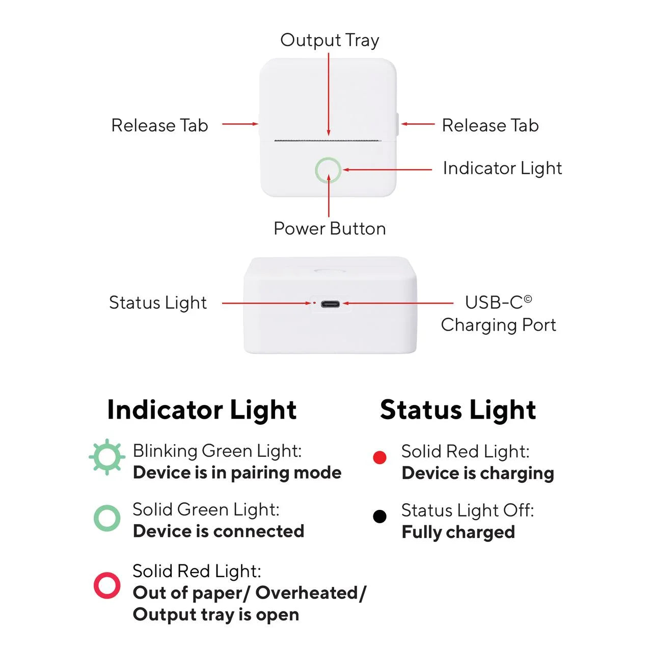 CTP500 Wireless Mini Portable Inkless Thermal Printer & Label Maker + Paper, Android & Ios (White)