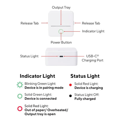 CTP500 Wireless Mini Portable Inkless Thermal Printer & Label Maker + Paper, Android & Ios (White)