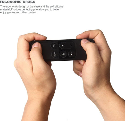 Remote Case Compatible with Apple TV 4K (5Th) and 4Th Generation,  Shock Proof Silicone Remote Cover Case Compatible with Apple TV 4Th Gen 4K 5Th Siri Remote Controller - Black