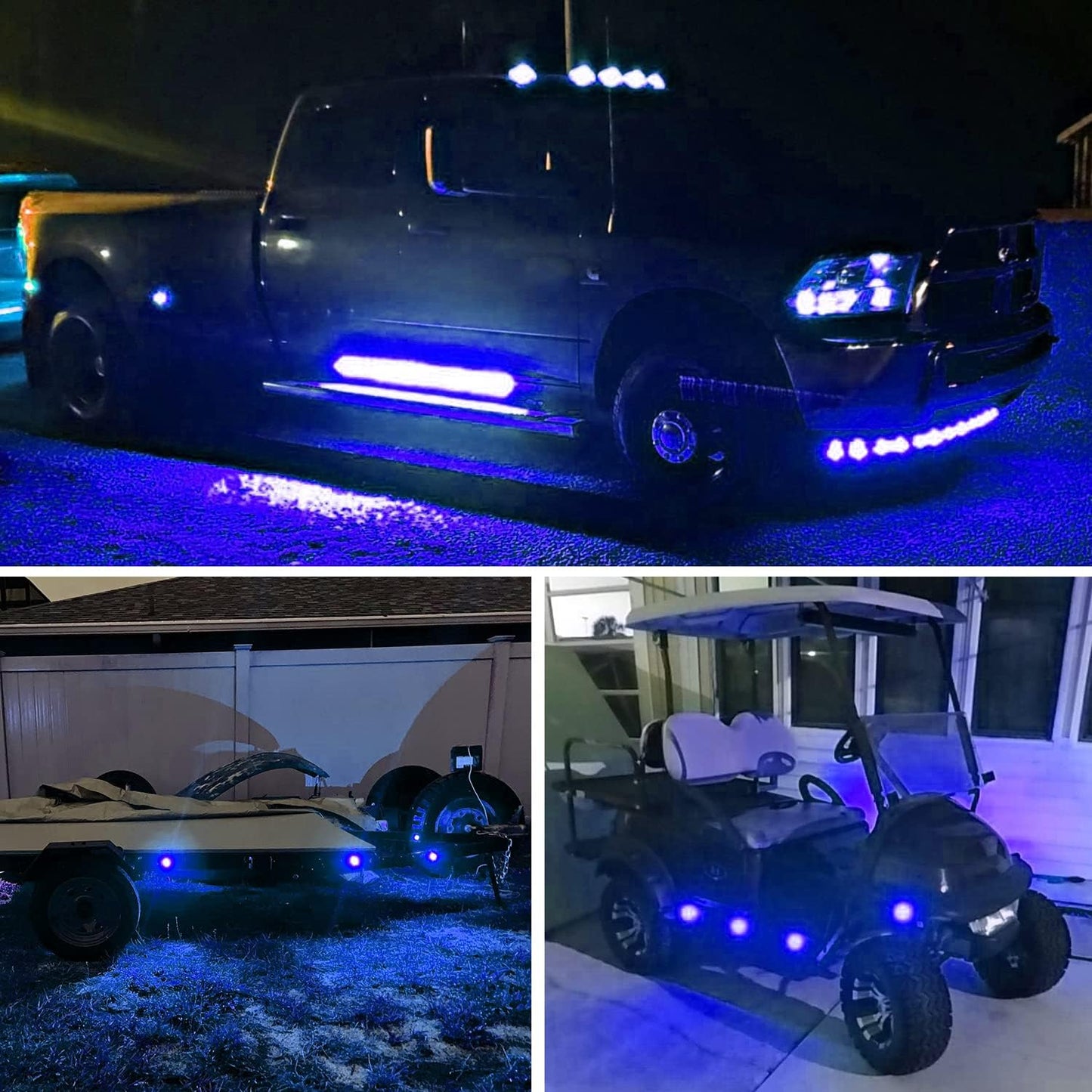 10 PCS 3/4 Inch round LED Clearance Light Front Rear Side Indicator Bullet Marker Lamp for Truck RV Car Bus Trailer Van Caravan Boat, Blue