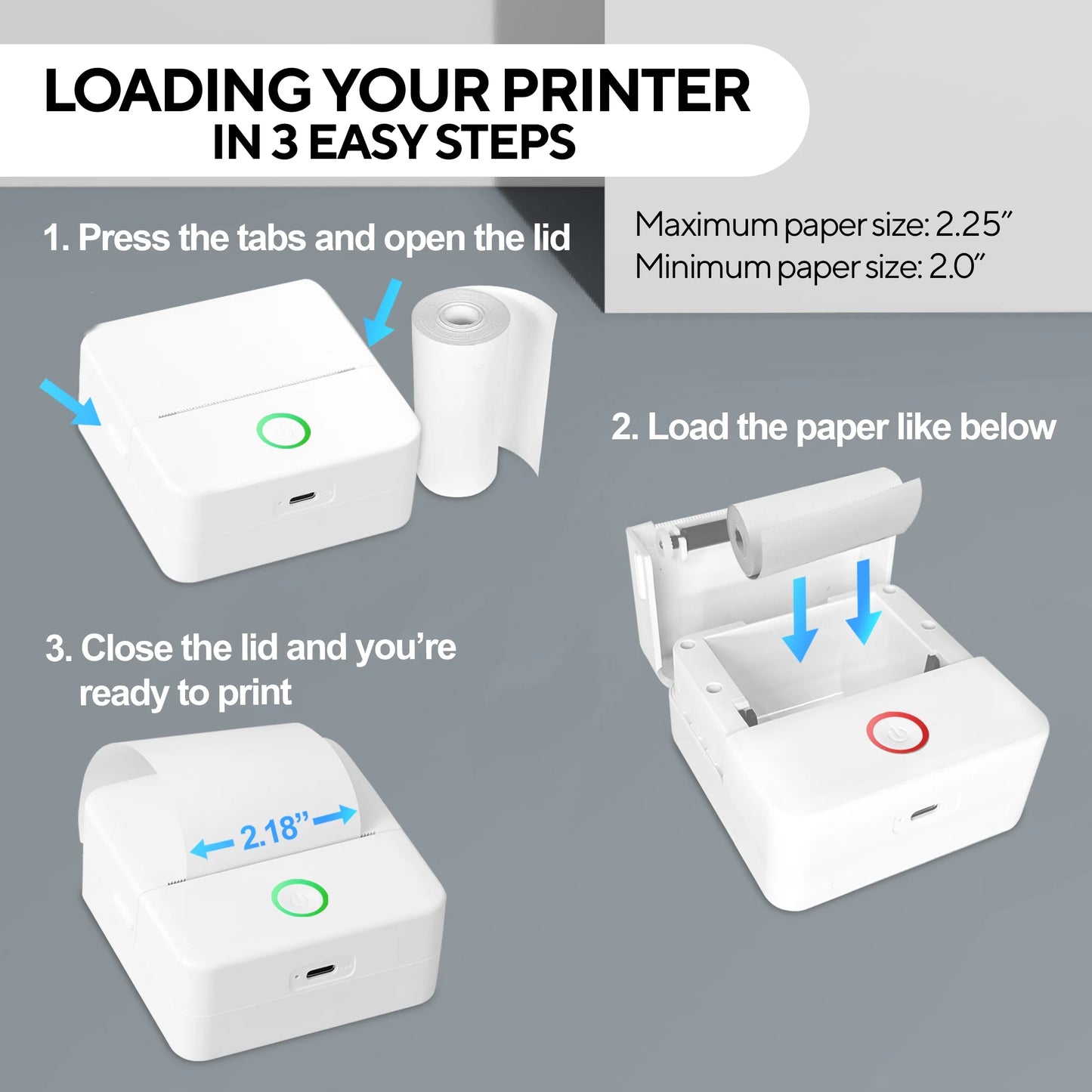 CTP500 Wireless Mini Portable Inkless Thermal Printer & Label Maker + Paper, Android & Ios (White)