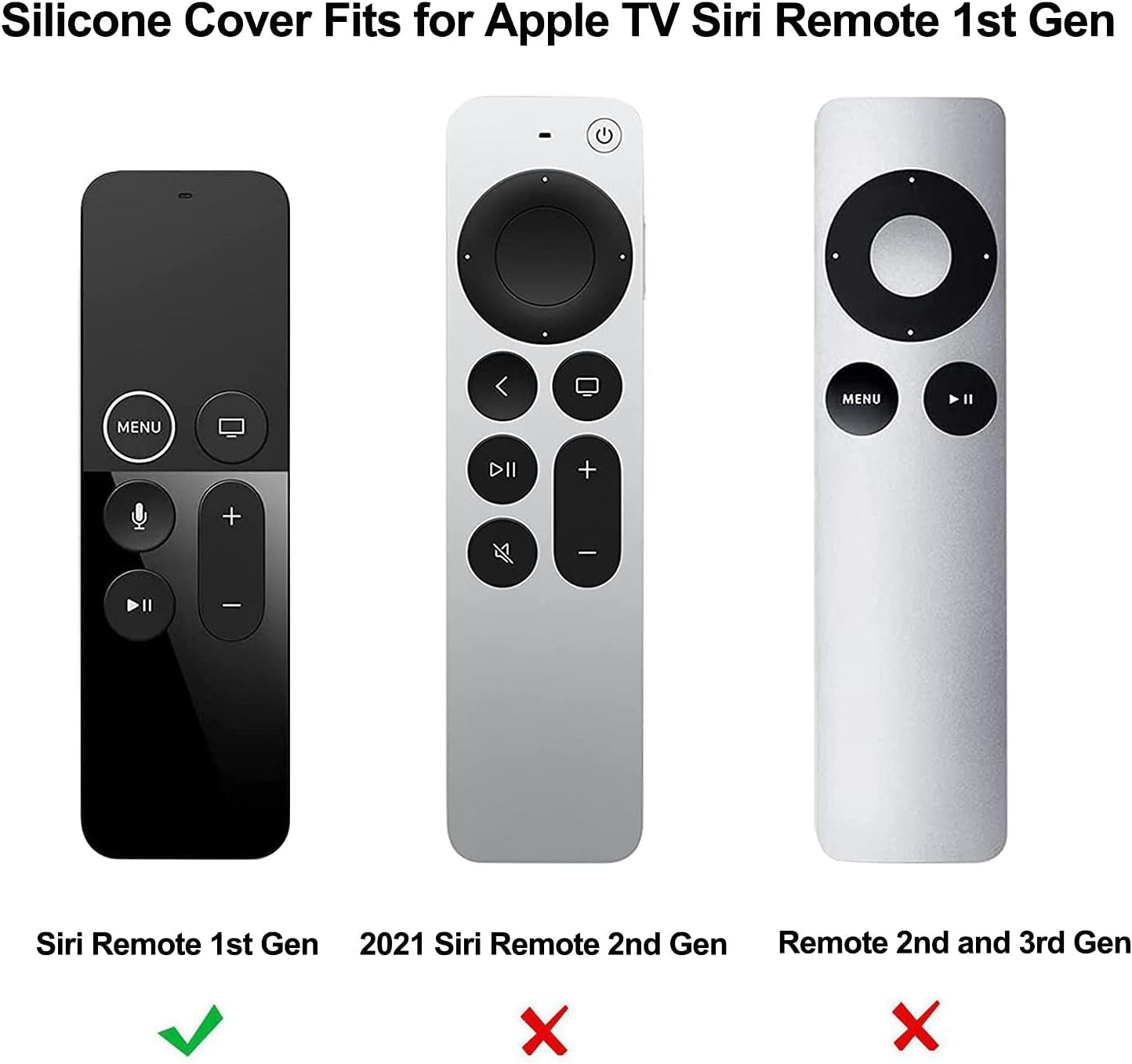 Remote Case Compatible with Apple TV 4K (5Th) and 4Th Generation,  Shock Proof Silicone Remote Cover Case Compatible with Apple TV 4Th Gen 4K 5Th Siri Remote Controller - Black