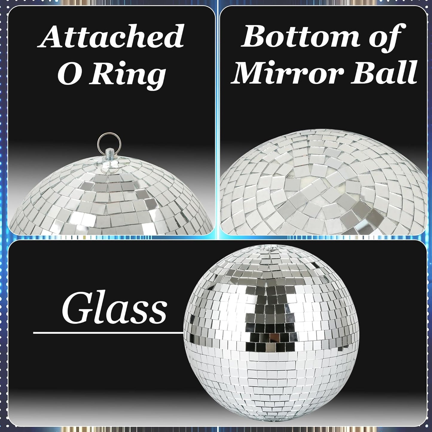 8" Disco Ball Decor Hanging Mirror Ball for Big Party Decorations Wedding Home