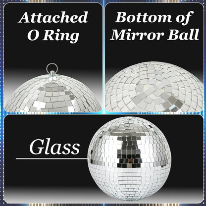 8" Disco Ball Decor Hanging Mirror Ball for Big Party Decorations Wedding Home